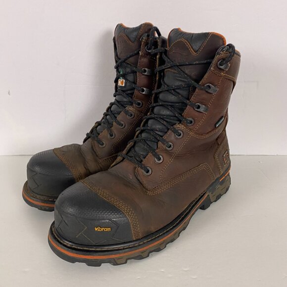 Timberland Pro Mens Boondock 8" Comp Toe Waterproof Work Boots Size 10 W Brown - Picture 3 of 16